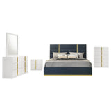 Ines Bedroom Set Grey and White High Gloss