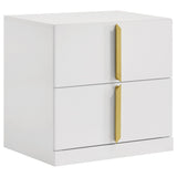 Ines Bedroom Set Grey and White High Gloss