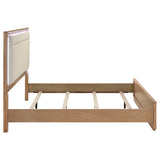 Leanne LED Panel Bed Off White and Light Oak