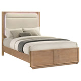 Leanne LED Panel Bed Off White and Light Oak