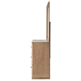 Leanne 6-drawer Sinter Stone Top Dresser Cabinet Light Oak