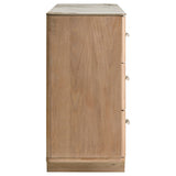 Leanne 6-drawer Sinter Stone Top Dresser Cabinet Light Oak