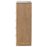 Leanne 5-drawer Sinter Stone Top Chest of Drawers Light Oak