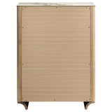 Leanne 5-drawer Sinter Stone Top Chest of Drawers Light Oak
