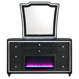 Lorient 8-drawer LED Dresser Black