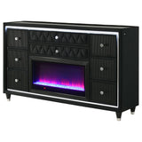 Lorient 8-drawer LED Dresser Black