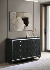Lorient 8-drawer LED Dresser Black