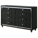 Lorient 8-drawer LED Dresser Black
