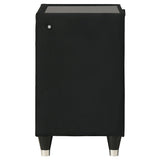 Ravenne 2-drawer Velvet Upholstered LED Nightstand with USB Black