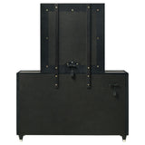 Ravenne 8-drawer Velvet Upholstered LED Dresser Cabinet Black