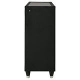 Ravenne 8-drawer Velvet Upholstered LED Dresser Cabinet Black