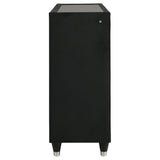 Ravenne 8-drawer Velvet Upholstered LED Dresser Cabinet Black