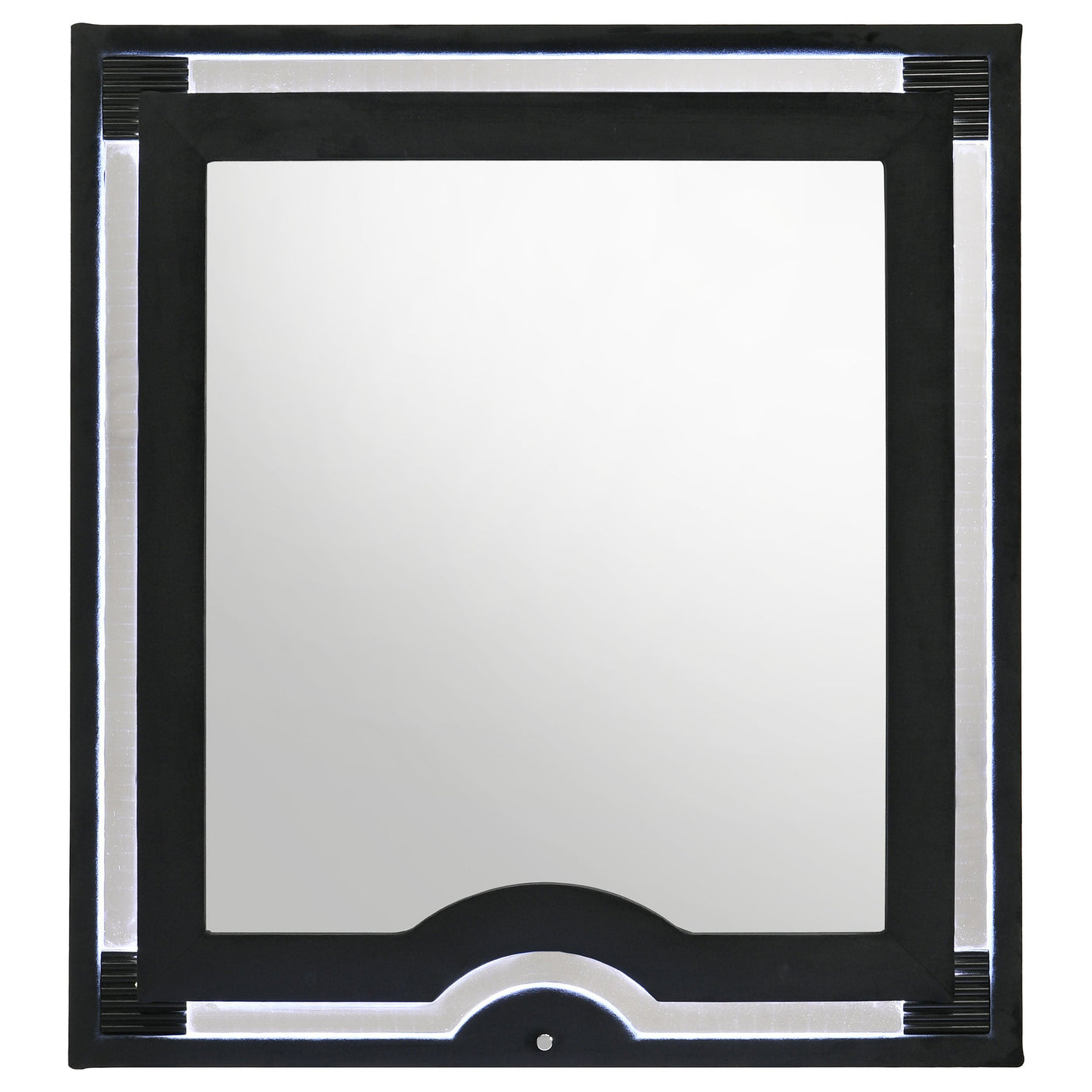 Ravenne Velvet Upholstered LED Dresser Mirror Black