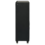 Ravenne 5-drawer Velvet Upholstered LED Chest of Drawers Black