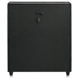 Ravenne 5-drawer Velvet Upholstered LED Chest of Drawers Black