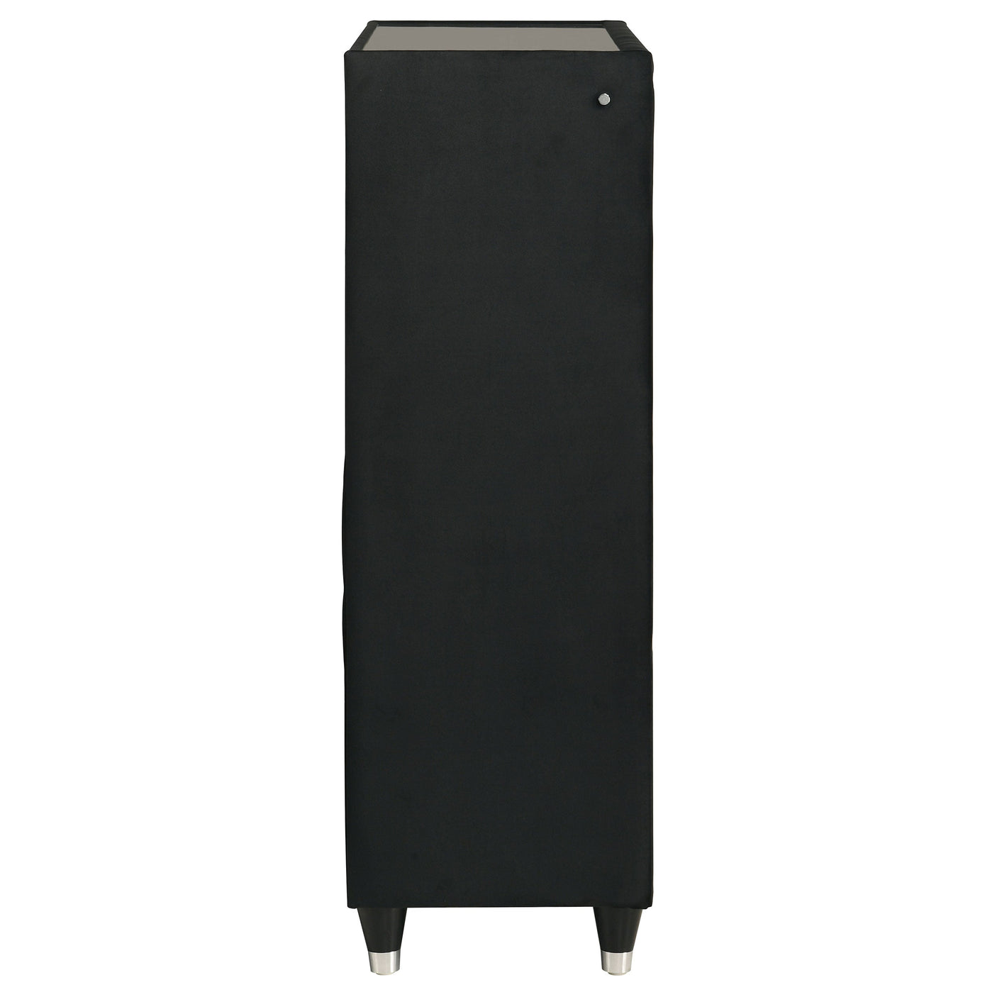Ravenne 5-drawer Velvet Upholstered LED Chest of Drawers Black