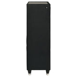 Ravenne 5-drawer Velvet Upholstered LED Chest of Drawers Black