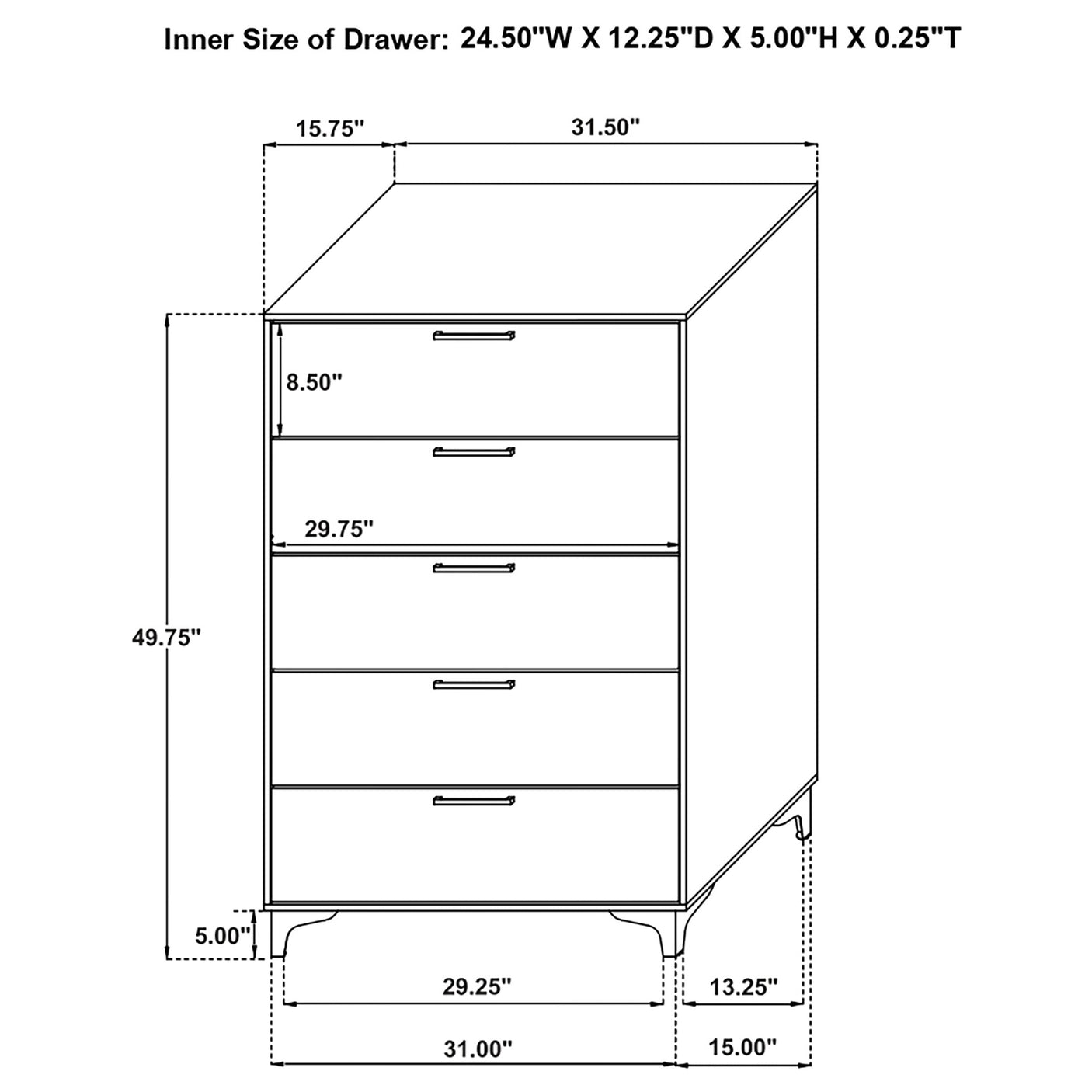 Kendall 5-drawer Bedroom Chest