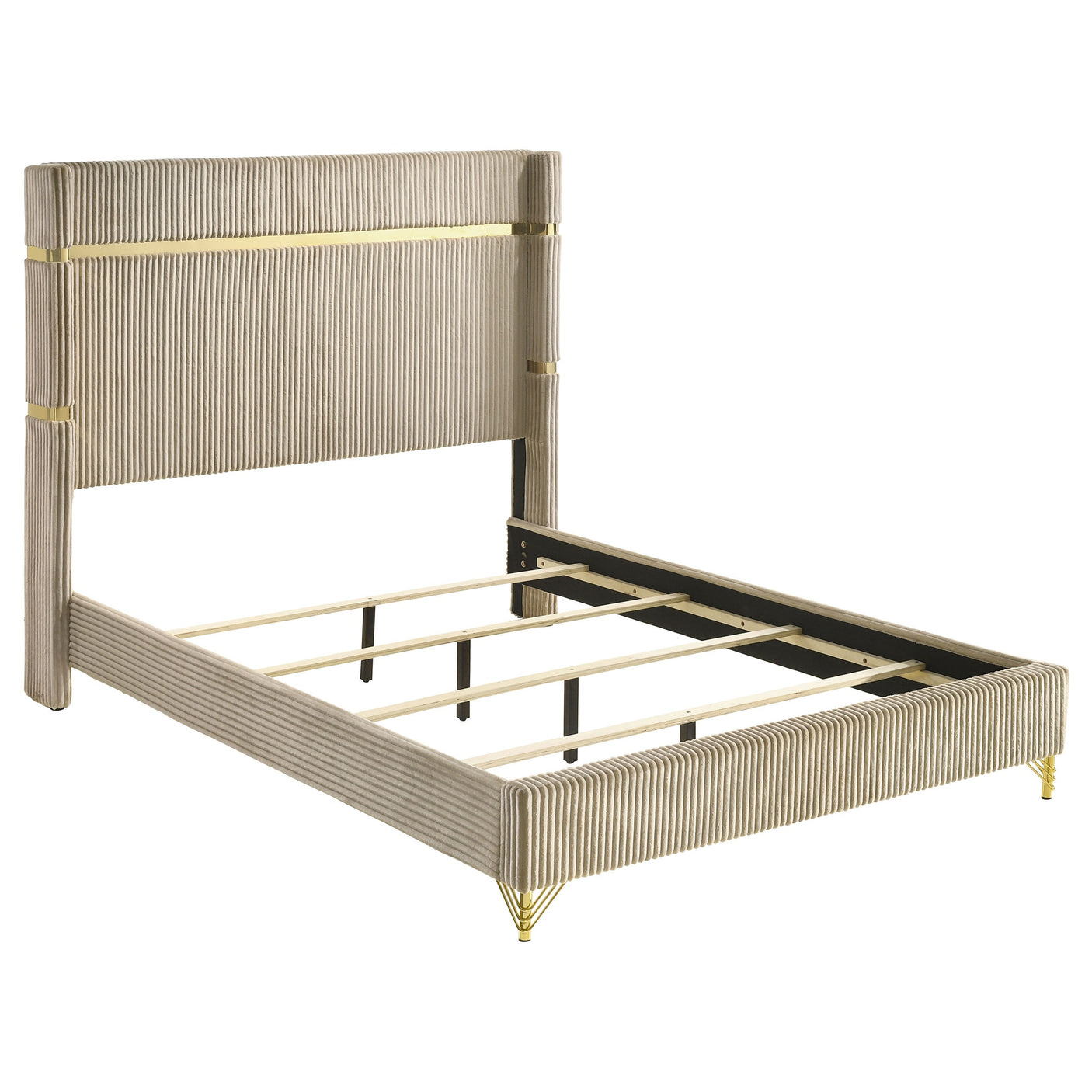 Lucia 61-Inch Upholstered Wingback Bed