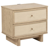 Kailani 2-drawer Nightstand Bedside Table Beige Oak