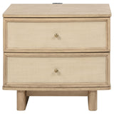 Kailani 2-drawer Nightstand Bedside Table Beige Oak