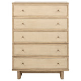 Kailani 5-drawer Bedroom Chest of Drawers Beige Oak