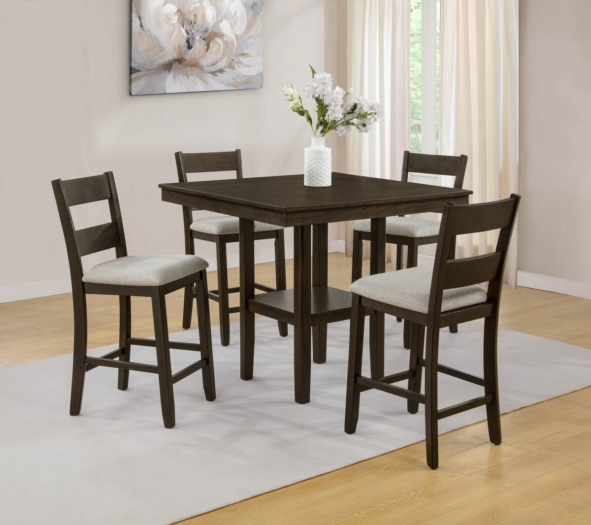 Lester 5-Pk Counter Height Dining Set Counter Height Dining Collection
