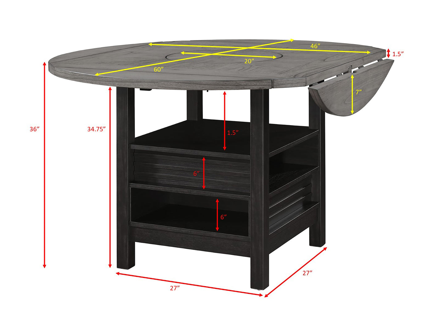 Cline Ctr Ht Table Light Grey