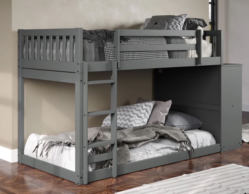 Moby Twin/ Twin Bunk Bed with 4 Drawer Dresser & Shelves