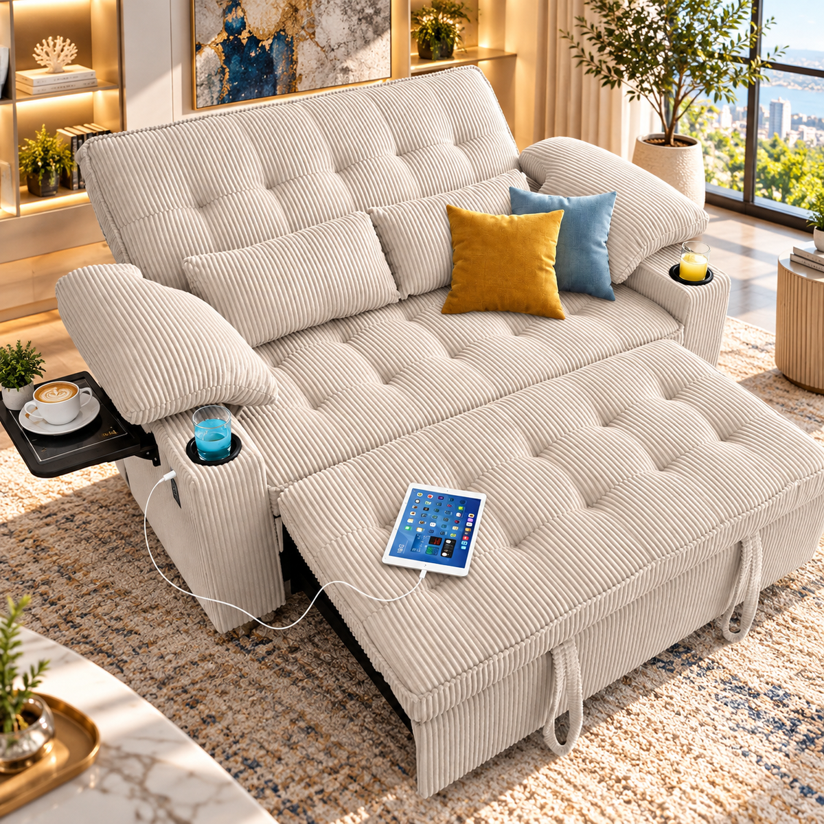 Milan Corduroy Sleeper Sofa