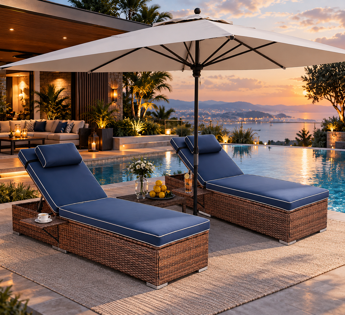 Andy Wicker Chaise Chairs (Set of 2)