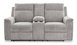 Barnsana DBL Reclining Power Loveseat w/Console