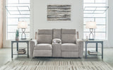 Barnsana DBL Reclining Power Loveseat w/Console