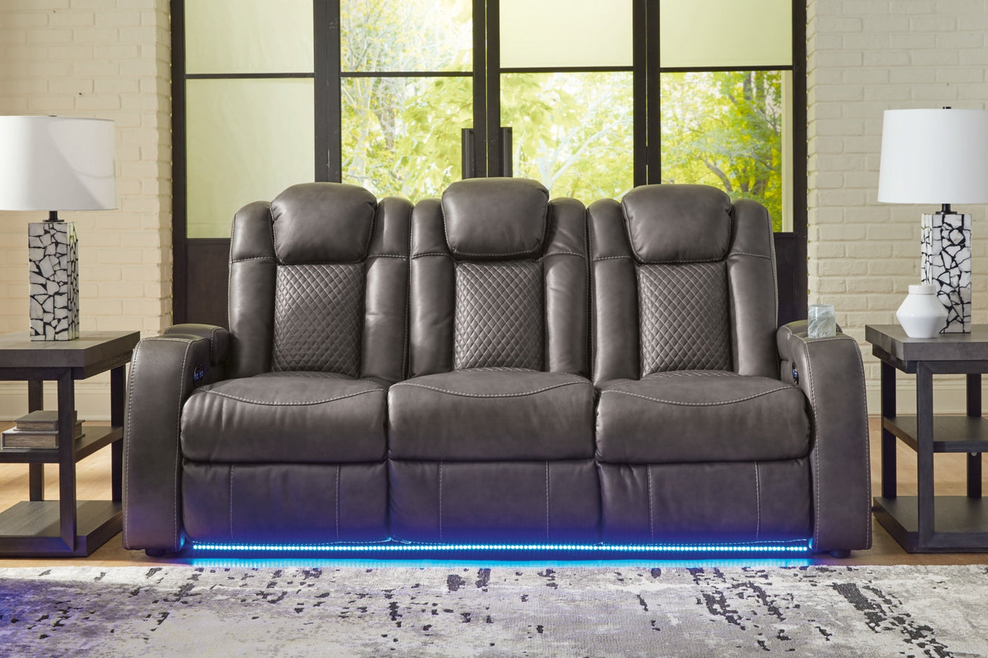 Fyne-Dyme Power Reclining Sofa with Adjustable Headrest