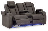 Fyne-Dyme Power Reclining Loveseat/Console/Adjustable Headrest