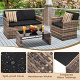 Pam 4pc Wicker Patio Set