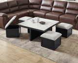 Marta Coffee Table W/4 Storage Ottomans