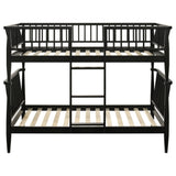 Abram Windsor Twin Over Twin Wood Bunk Bed with Ladder Black