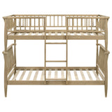 Abram Windsor Twin Over Twin Wood Bunk Bed with Ladder Black