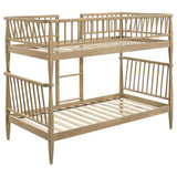 Abram Windsor Twin Over Twin Wood Bunk Bed with Ladder Black