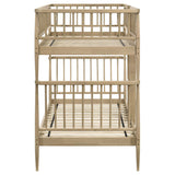 Abram Windsor Twin Over Twin Wood Bunk Bed with Ladder Black