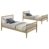 Abram Windsor Twin Over Twin Wood Bunk Bed with Ladder Black