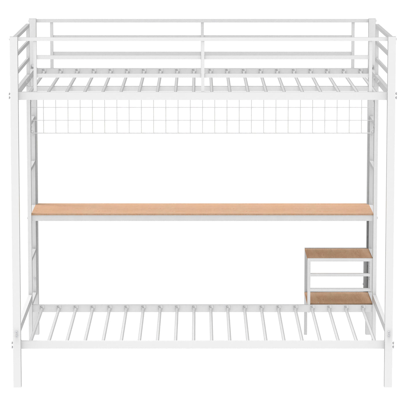 Campus Metal Full Over Twin Workstation Bunk Bed