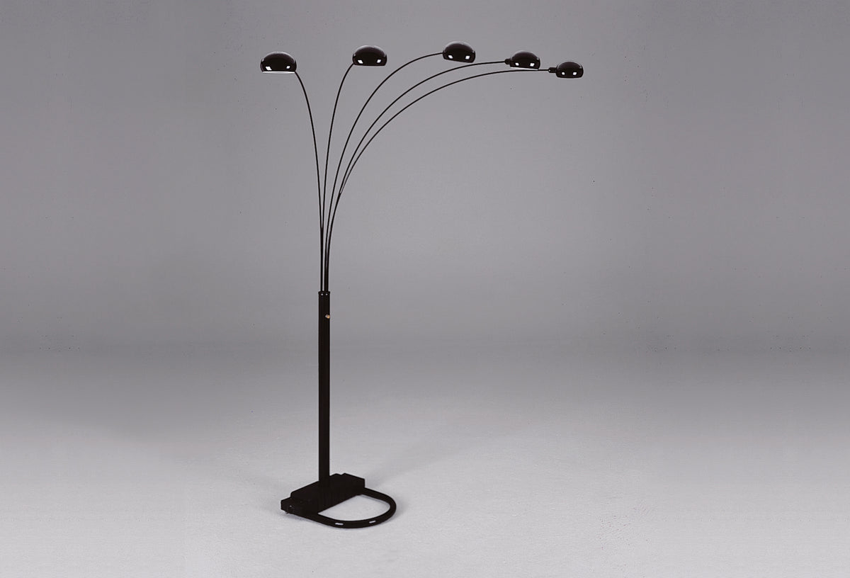 Peacock Shade Floor Lamp Black