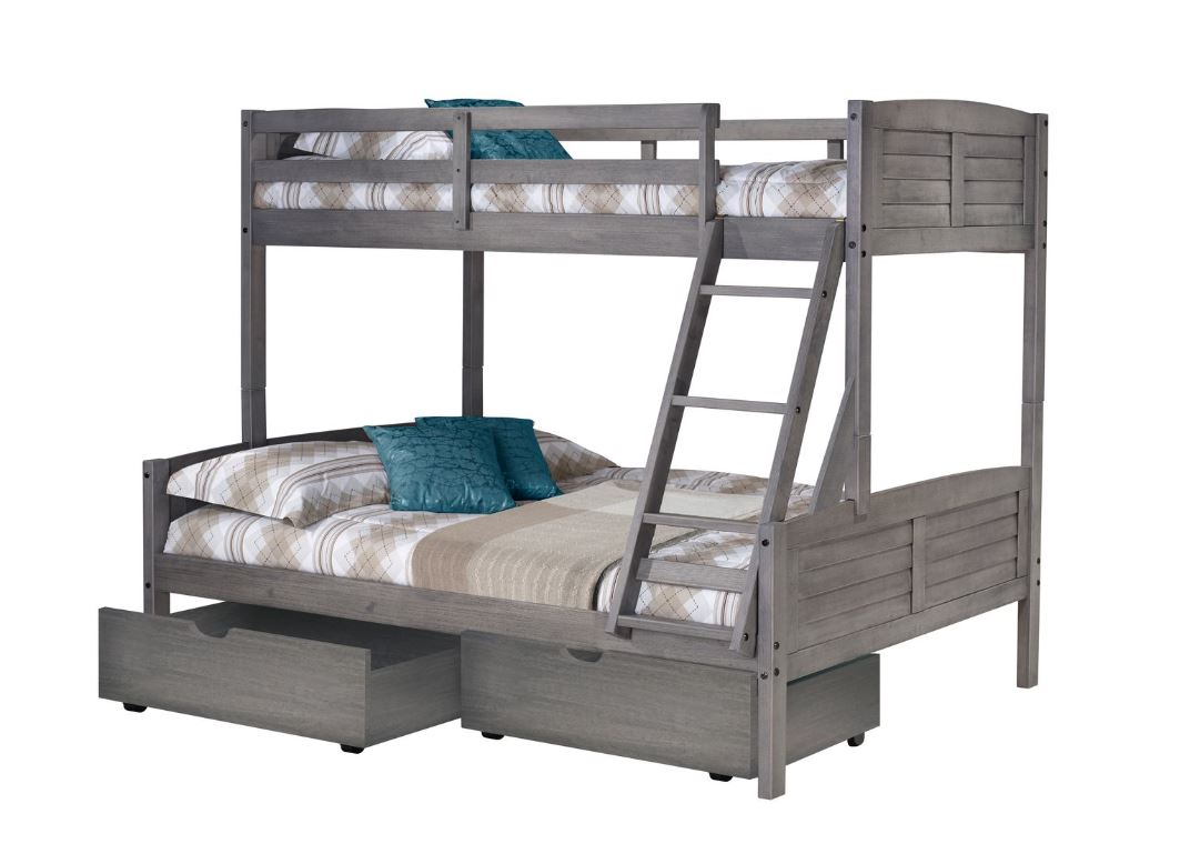 Louver Twin Over Full Bunkbed w/ Storage