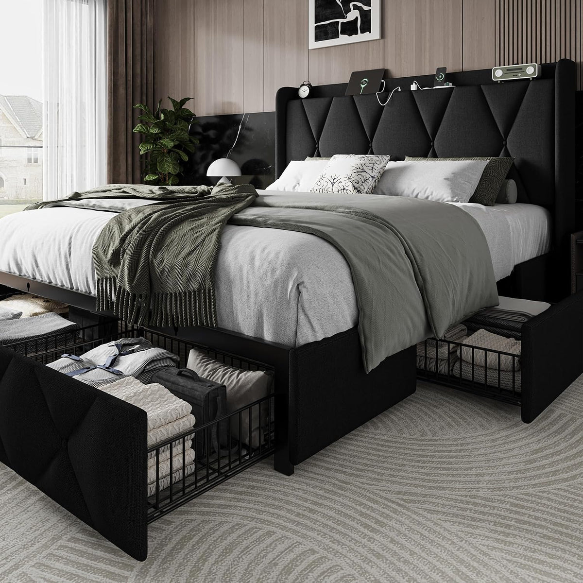 HavenLux Storage Bed