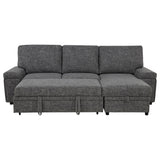Demko Sleeper Sectional Sofa with Speaker and Storage Chaise Brown