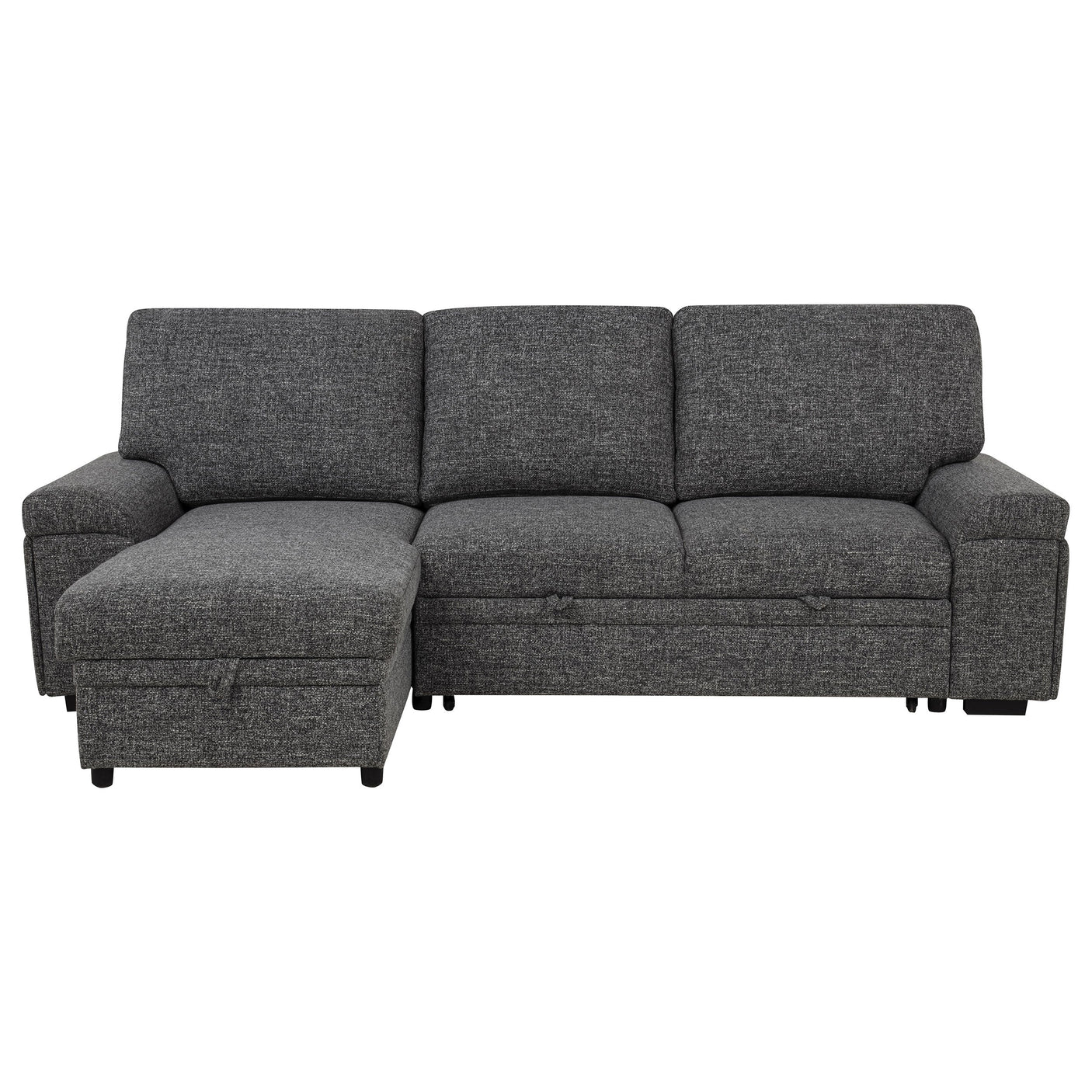 Demko Sleeper Sectional Sofa with Speaker and Storage Chaise Brown