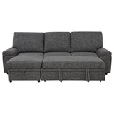 Demko Sleeper Sectional Sofa with Speaker and Storage Chaise Brown