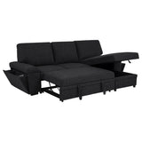 Demko Sleeper Sectional Sofa with Speaker and Storage Chaise Brown